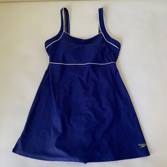 Speedo Swimsuit Endurance Swim Dress 8 One Piece Atlantic Blue Sport Beach Sport - Picture 1 of 10